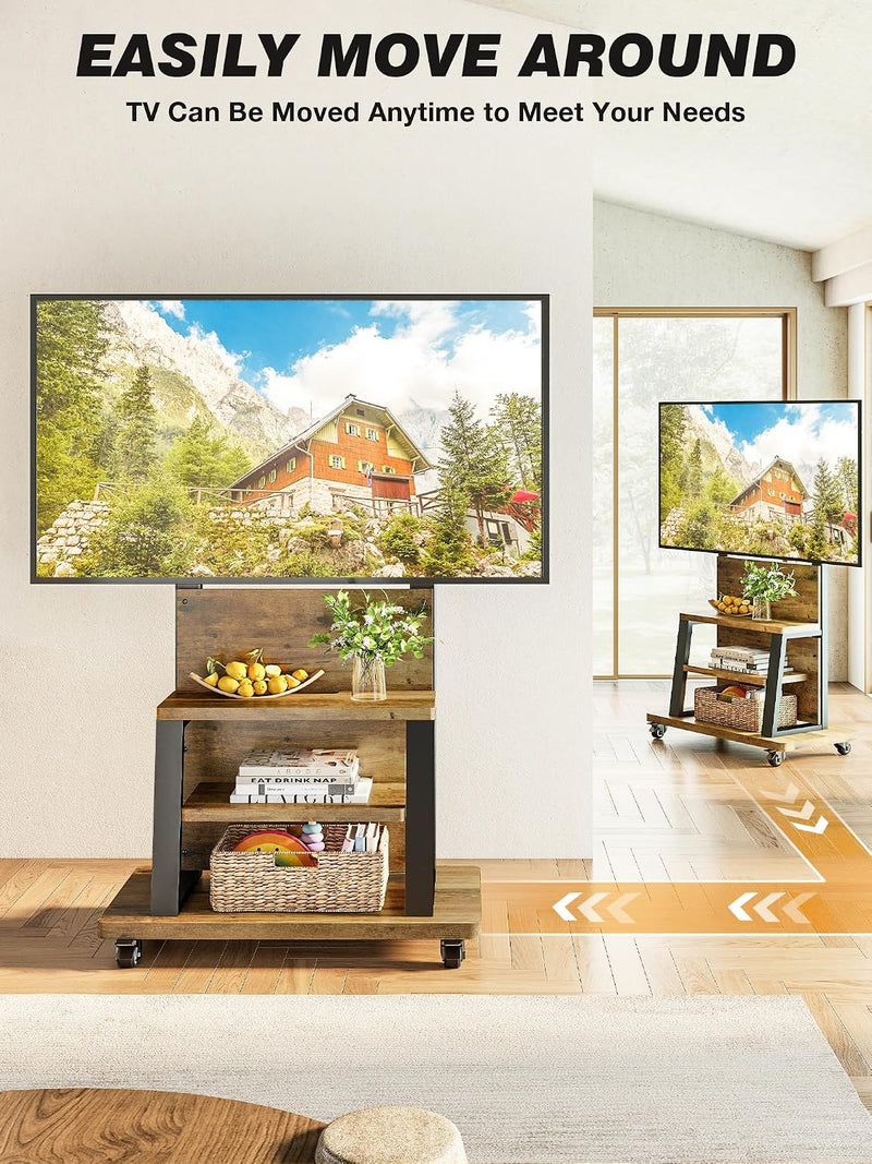 Mobile TV Stand Cabinet for 32-75 Inch Height