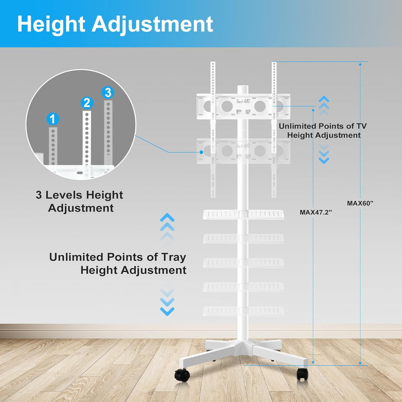 Mobile TV Stand for 21 to 60 Inch