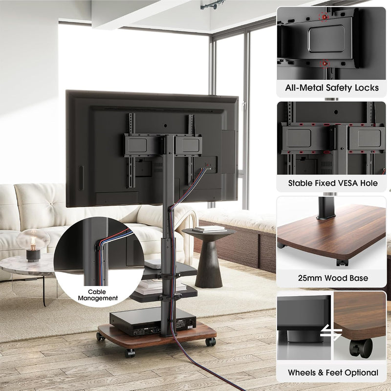Mobile TV Stand for 32-65 Inch Tvs Up