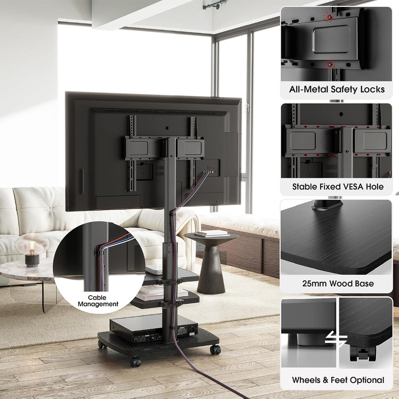 Mobile TV Stand for 32-65 Inch Tvs Up