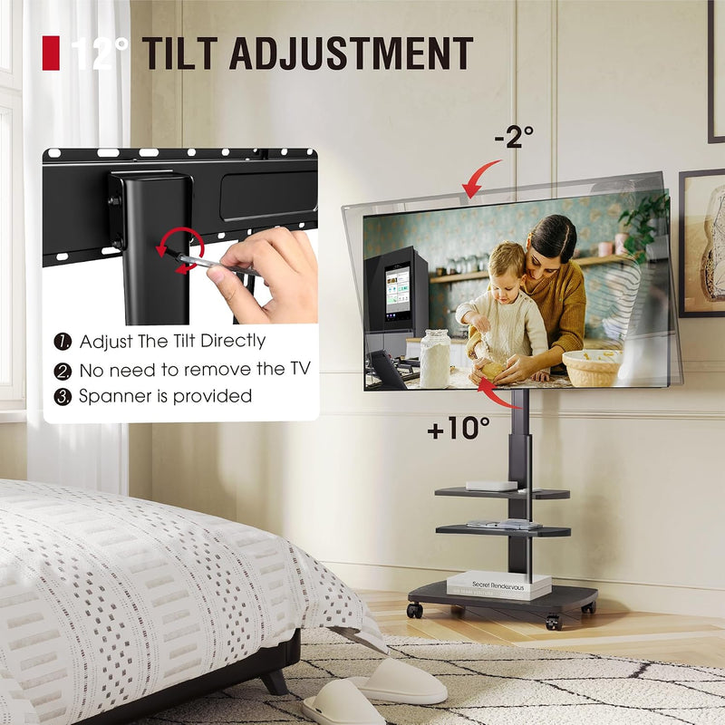 Mobile TV Stand for 32-65 Inch Tvs Up