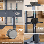 Mobile TV Stand on Wheels 32"-75" 50KG