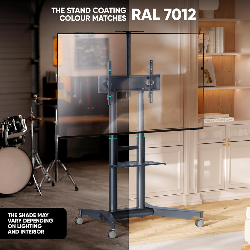 Mobile TV Stand on Wheels 32"-75" 50KG