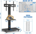 Mobile TV Stand on Wheels for 26-70 Inch