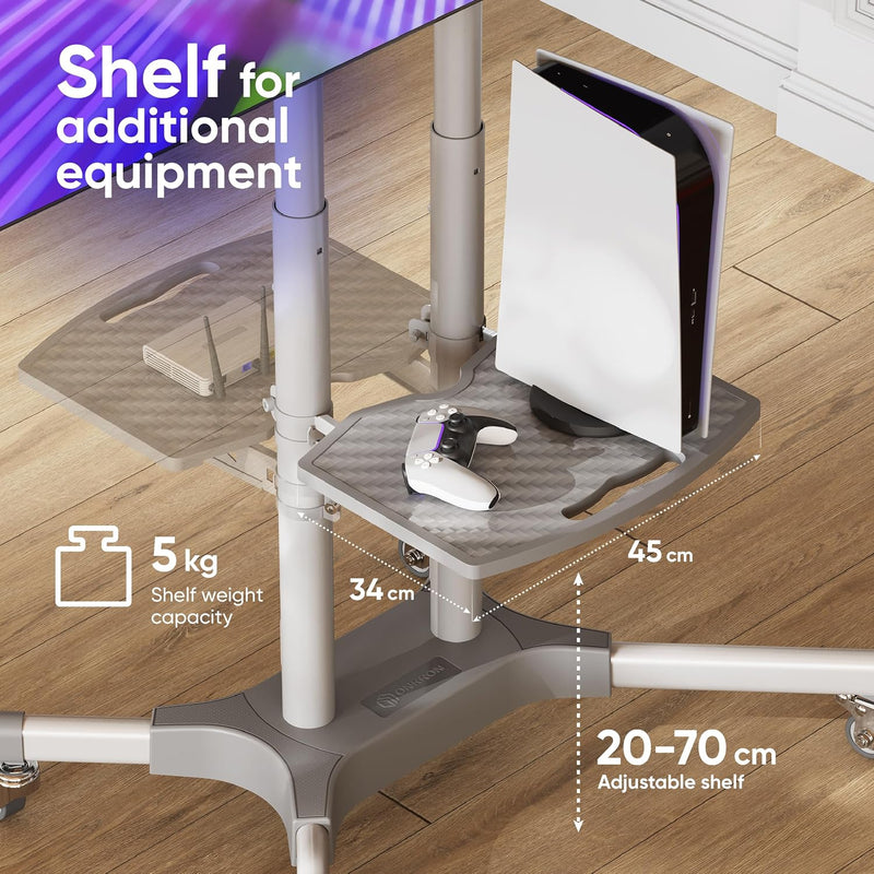 Mobile TV Stand on Wheels for 32" 65