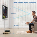 Mobile TV Stand on Wheels for 32–70 Inch