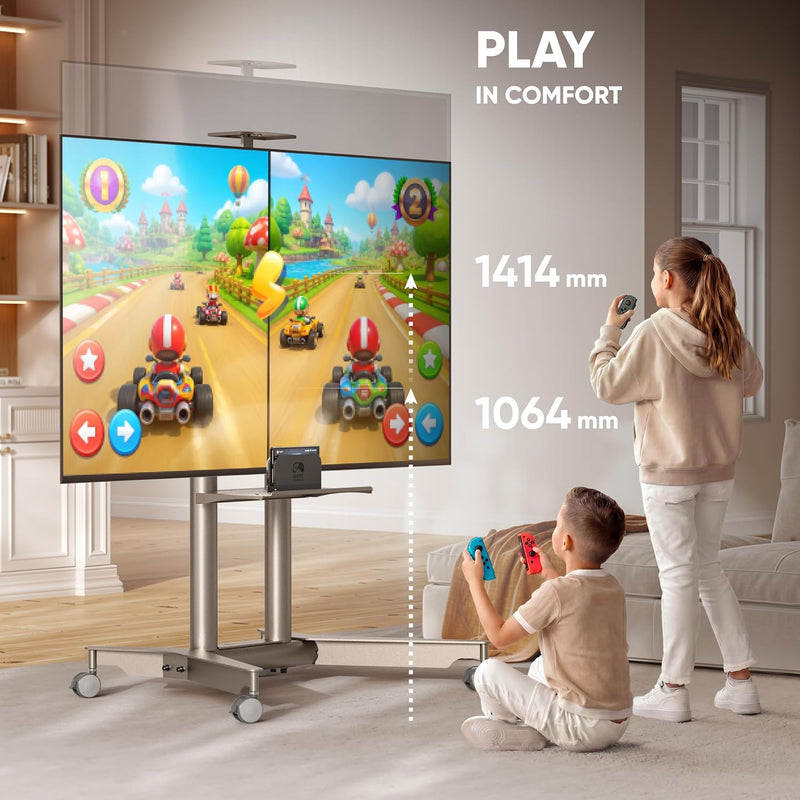 Mobile TV Stand on Wheels for 32”-75” Screen