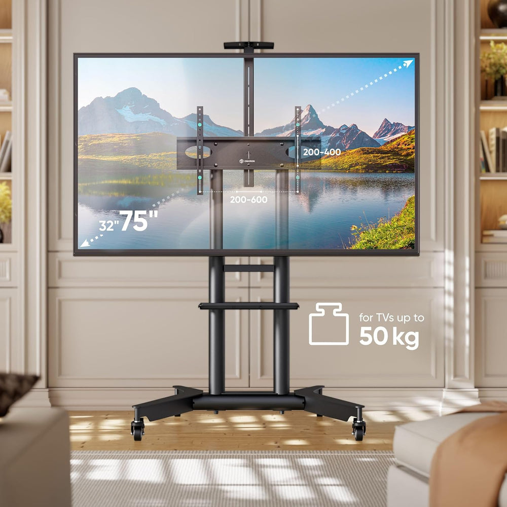 Mobile TV Stand on Wheels 32"-75" 50KG