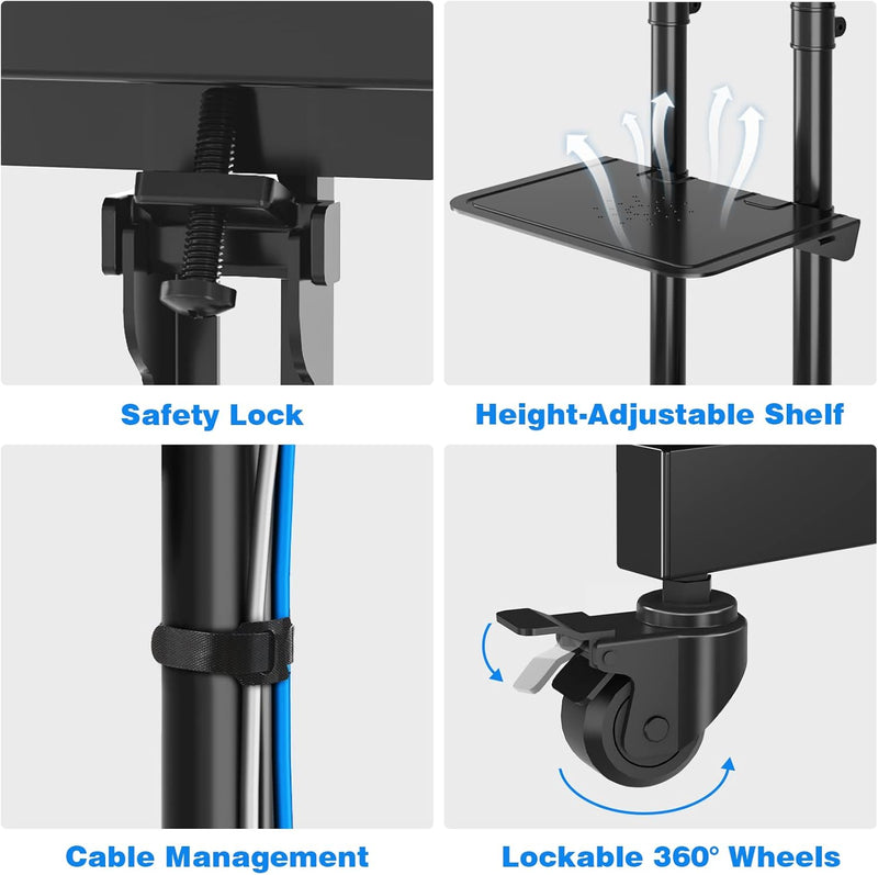 Mobile TV Stand on Wheels for 32-80 Inch