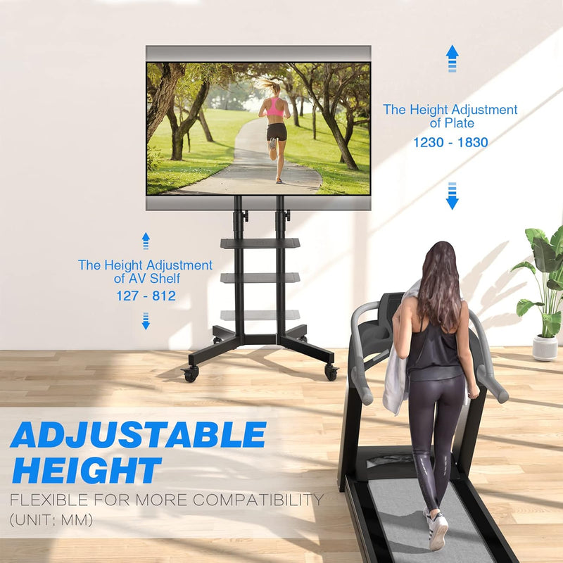 Mobile TV Stand on Wheels for 32-80 Inch