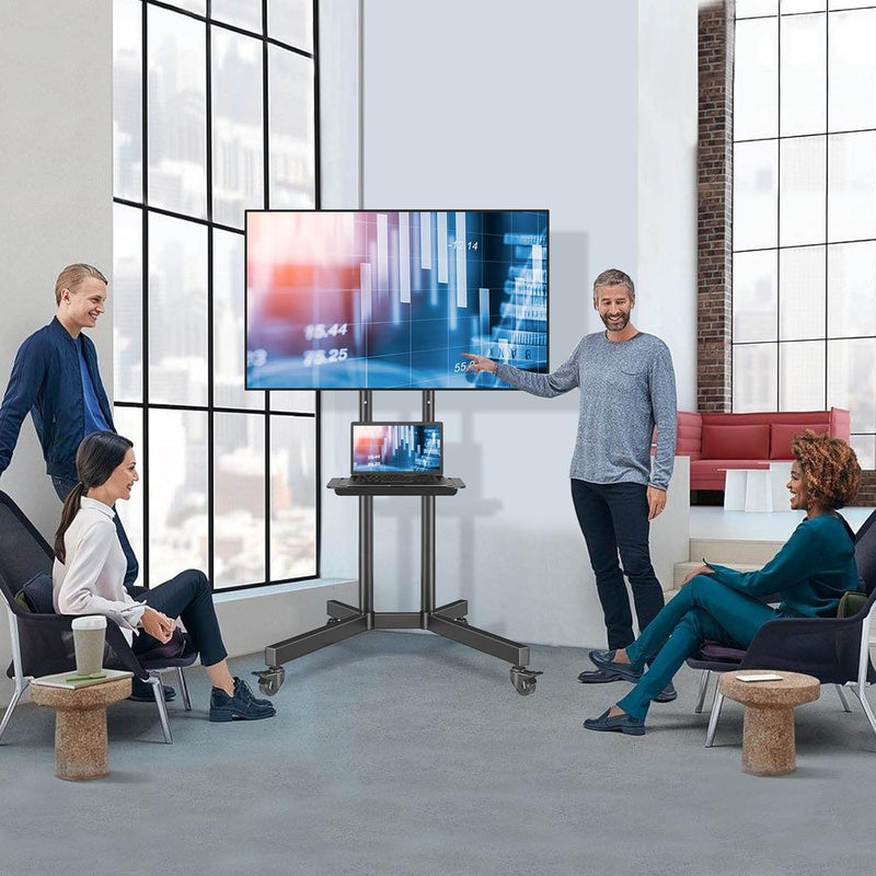 Mobile TV Stand on Wheels for 32-80 Inch