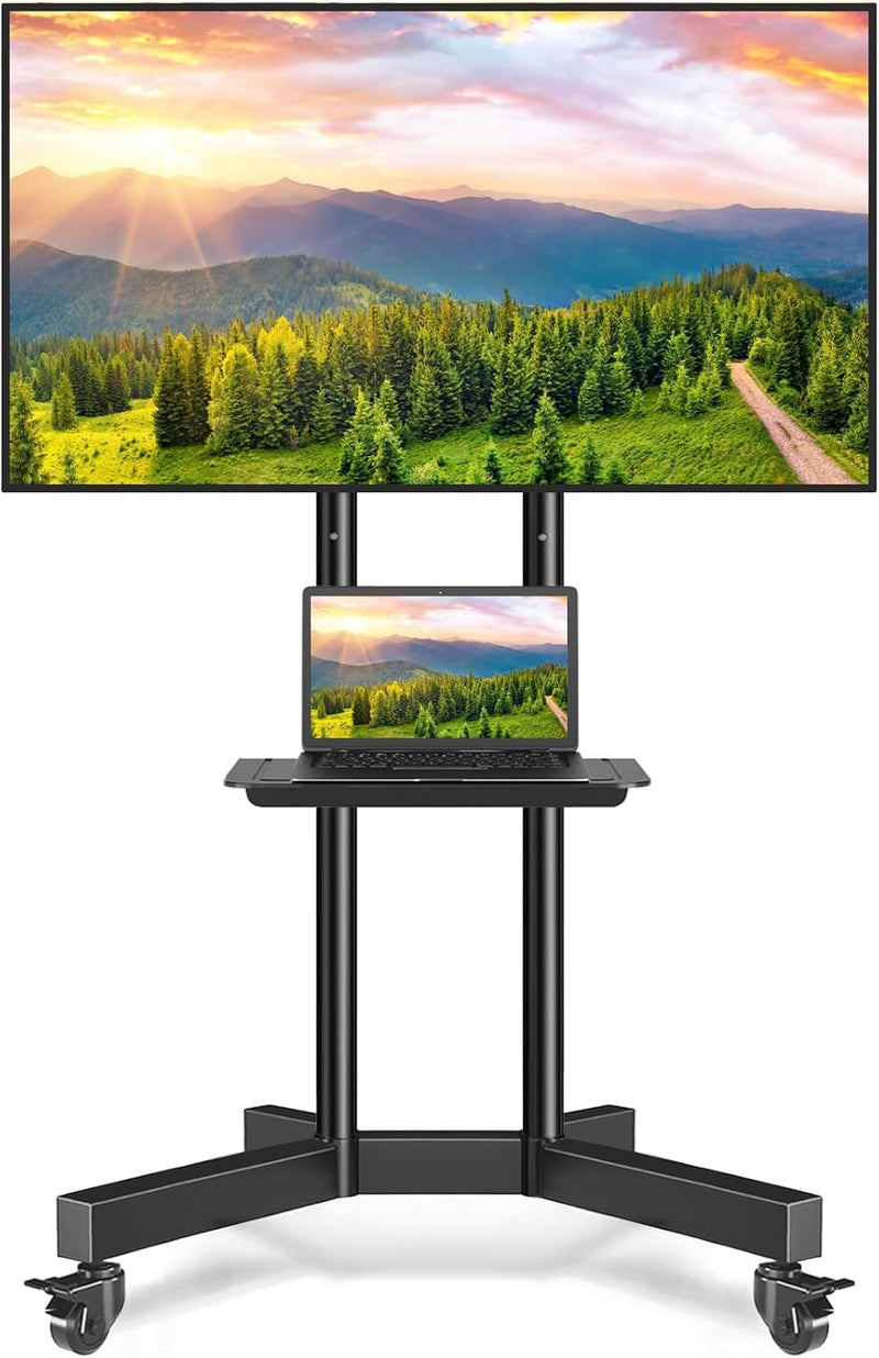 Mobile TV Stand on Wheels for 32-80 Inch