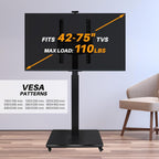 Mobile TV Stand on Wheels for 42-75 Inch