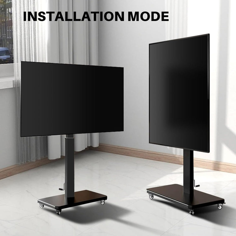 Rolling TV Stand for 42-75" Tvs Hand Crank