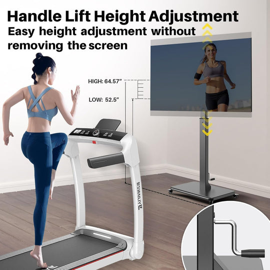 Rolling TV Stand for 42-75" Tvs Hand Crank