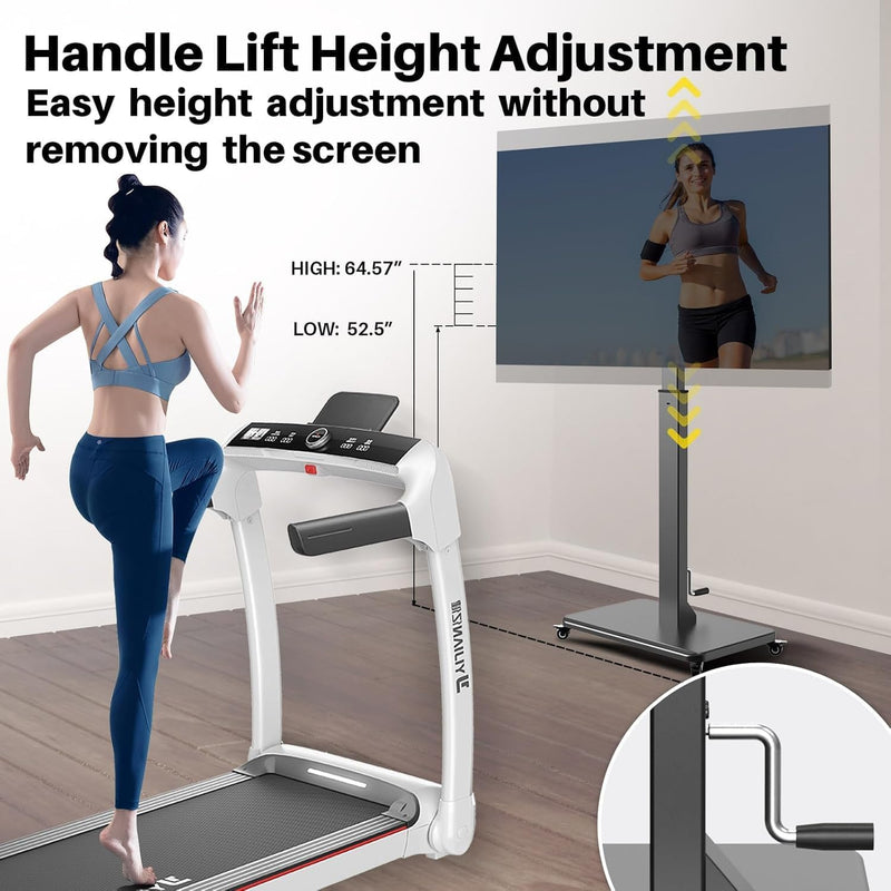 Rolling TV Stand for 42-75" Tvs Hand Crank
