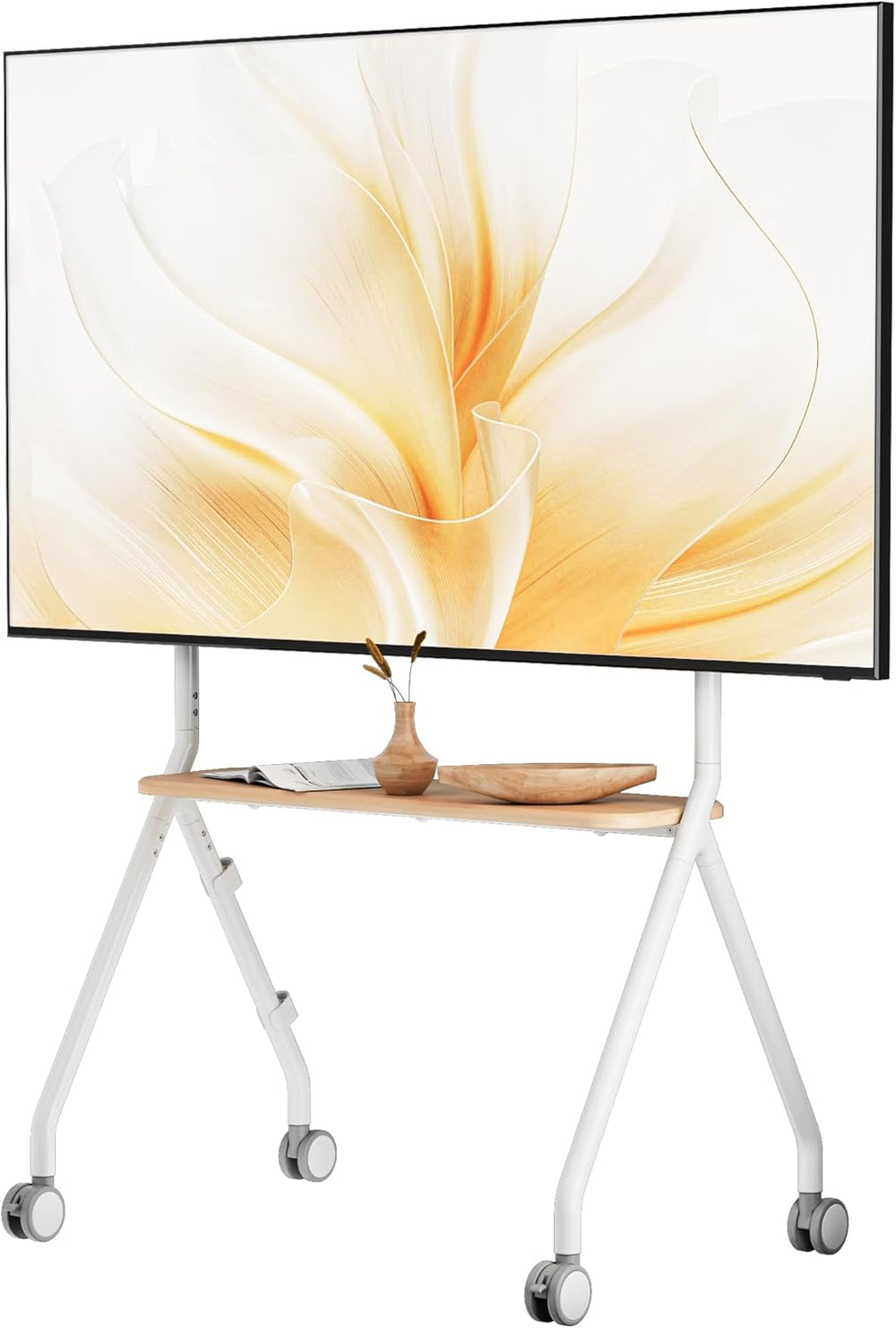 Mobile TV Stand on Wheels for 49–80 Inch