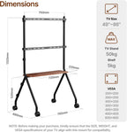 Mobile TV Stand on Wheels for 49–80 Inch