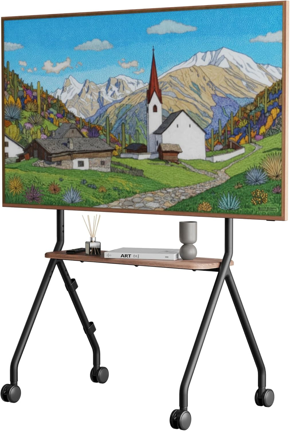 Mobile TV Stand on Wheels for 49–80 Inch