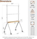 Mobile TV Stand on Wheels for 49–80 Inch