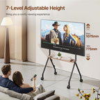 Mobile TV Stand on Wheels for 49–80 Inch