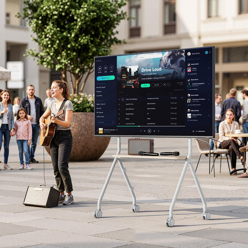 Mobile TV Stand on Wheels for 49–80 Inch