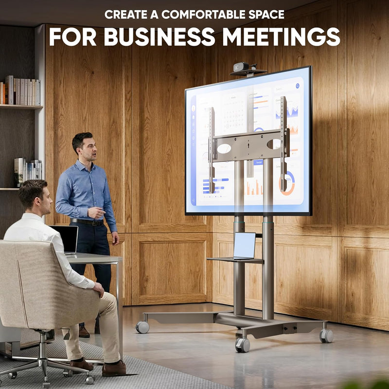 Mobile TV Stand on Wheels for 55"-90" Screen