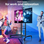 Mobile TV Stand on Wheels for 55"-90" Screen