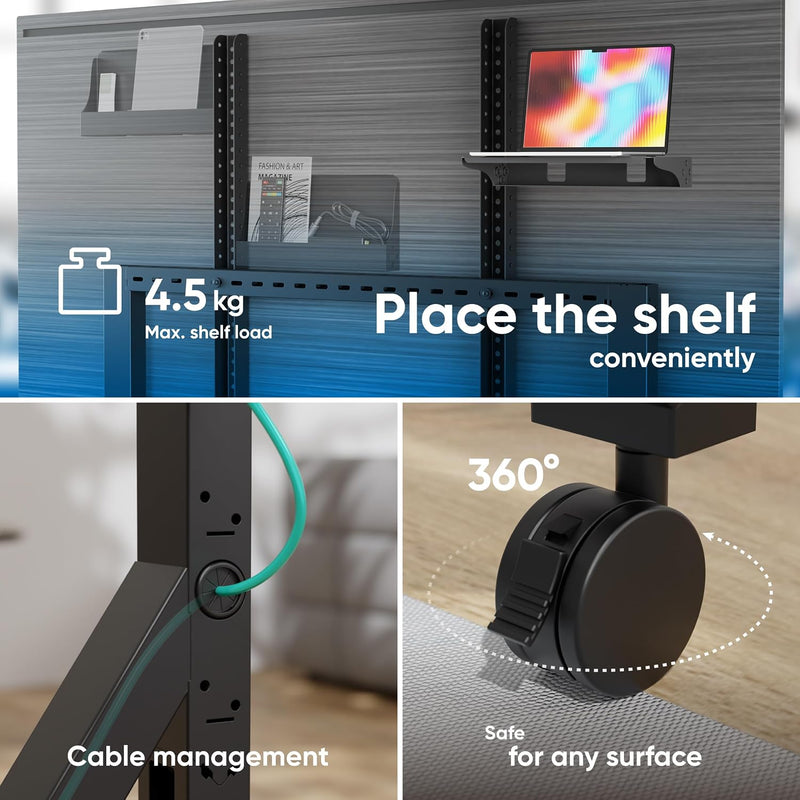 Mobile TV Stand on Wheels for 70" 110