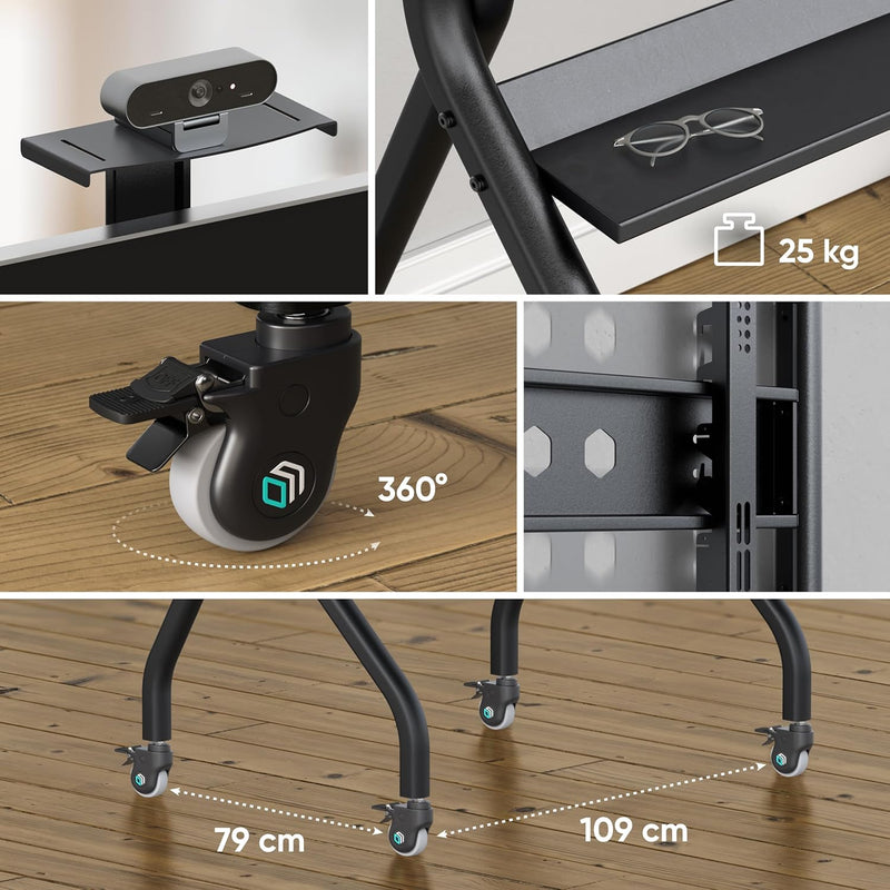 Mobile TV Stand on Wheels for 70" 110