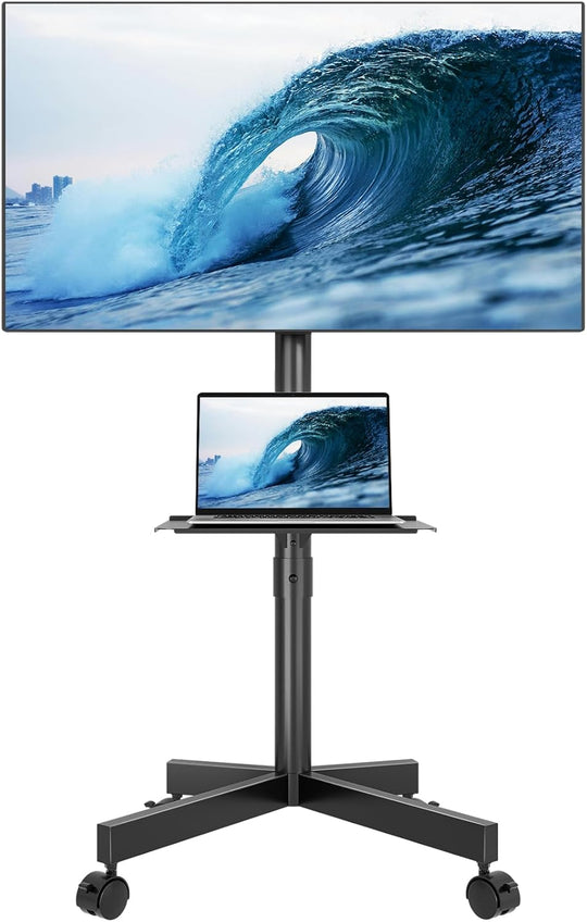 Mobile TV Stand on Wheels Free Standing