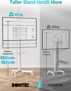 Mobile TV Stand on Wheels Free Standing