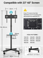 Mobile TV Stand on Wheels Free Standing