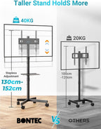 Mobile TV Stand on Wheels Free Standing