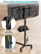 Mobile TV Stand on Wheels Free Standing