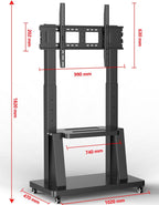 Mobile TV Stand on Wheels Large Screen Bracket