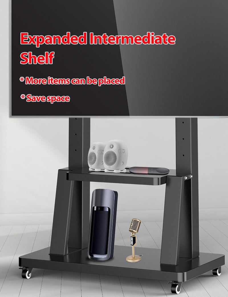 Mobile TV Stand on Wheels Large Screen Bracket