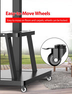Mobile TV Stand on Wheels Large Screen Bracket