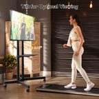 Mobile TV Stand on Wheels Tilt Height Adjustable