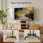 Mobile TV Stand on Wheels Tilt Height Adjustable