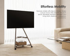 Mobile TV Stand on Wheels with 2 Shelves