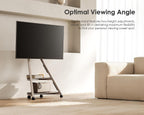 Mobile TV Stand on Wheels with 2 Shelves