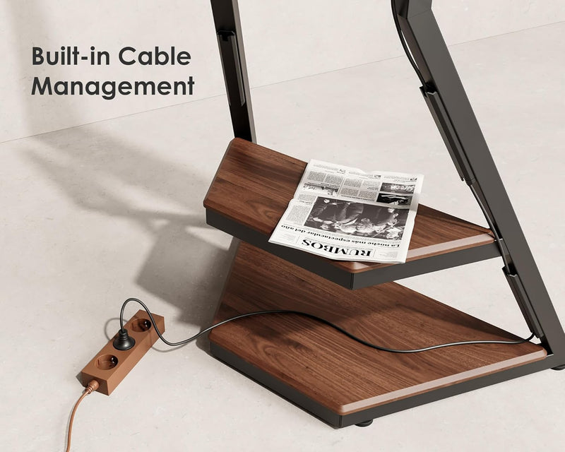 Mobile TV Stand on Wheels with 2 Shelves