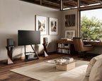 Mobile TV Stand on Wheels with 2 Shelves