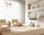 Mobile TV Stand on Wheels with 2 Shelves