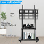 Mobile TV Stand with Casters 50-120 Inch Height
