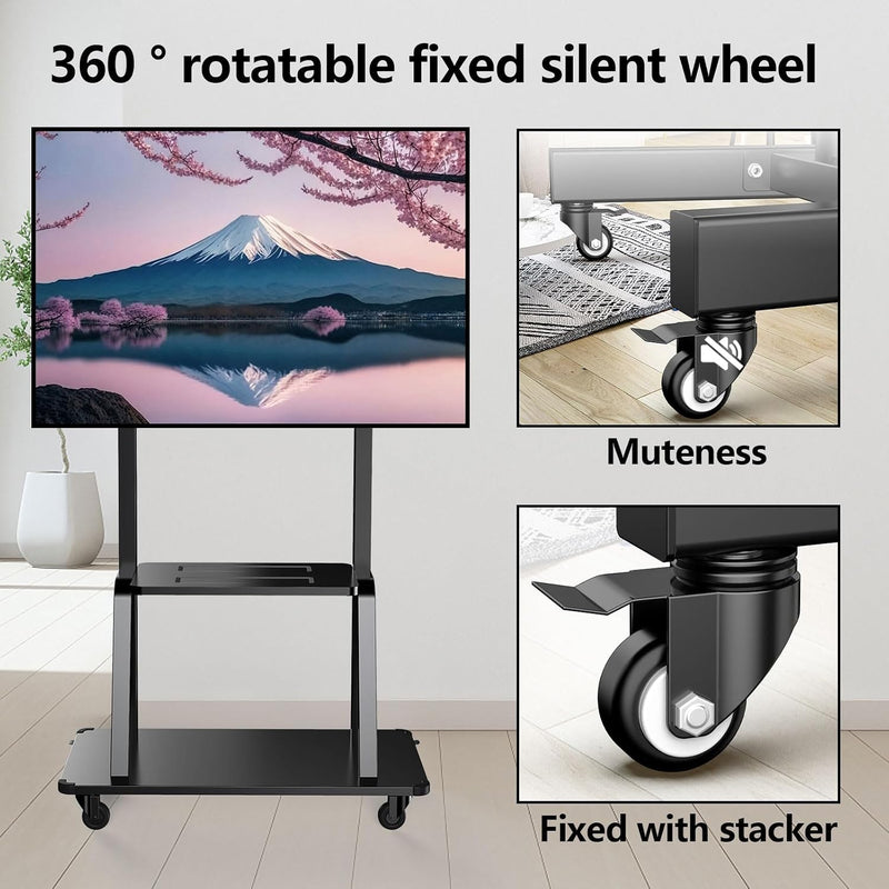 Mobile TV Stand with Casters 50-120 Inch Height