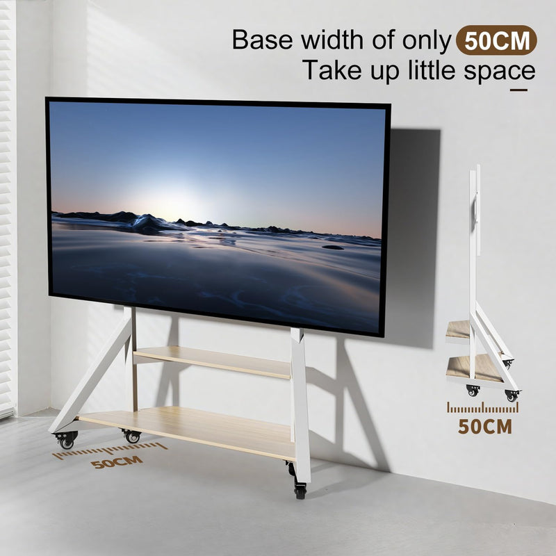 Mobile TV Stand with Wheels 65-100 Inch