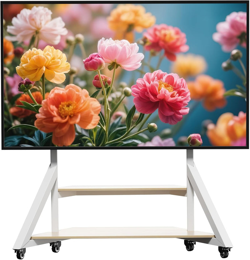 Mobile TV Stand with Wheels 65-100 Inch