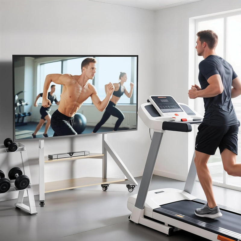 Mobile TV Stand with Wheels 65-100 Inch